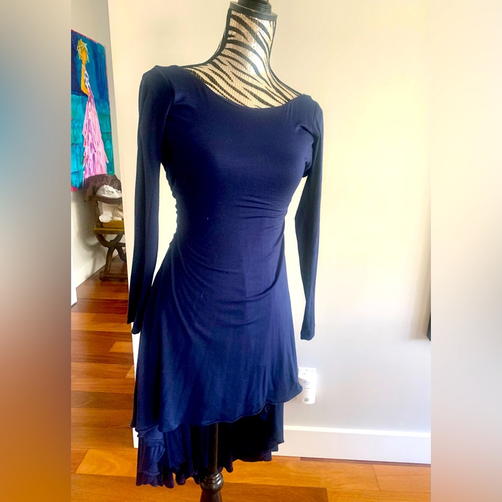 NEW! Stunning Asymmetric Sky Jeweled Dress in Blue